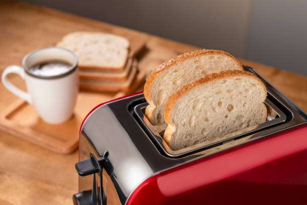 freshly baked bread from the toaster