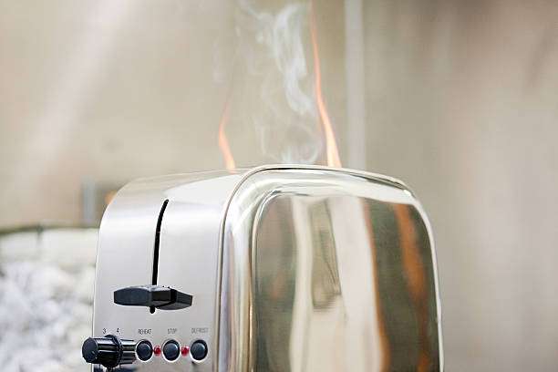 Burning toaster.