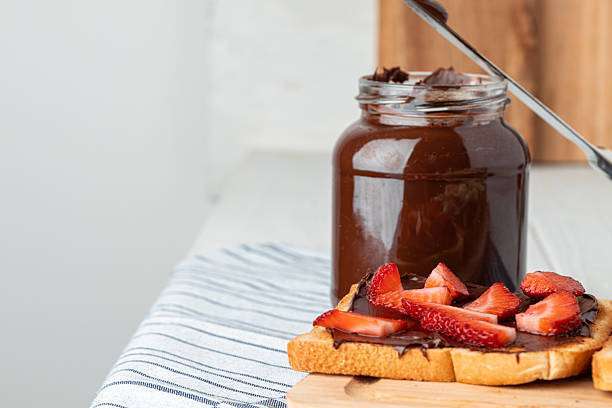 Sandwich toast with chocolate paste and Toaster