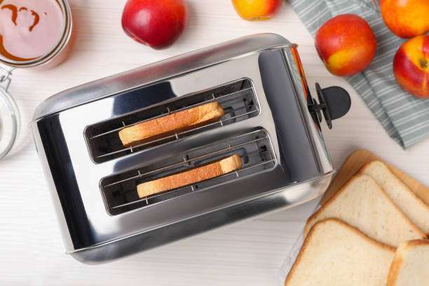 Toaster toasted bread sheet looking yummy for morning meal