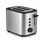 Compact stainless 2-slice toaster shown on a white background for product comparison
