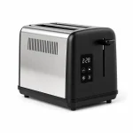 Digital 2-slice toaster with touch controls shown on a white background for product comparison