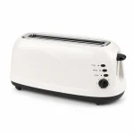Family-size 4-slice long slot toaster shown on a white background for product comparison