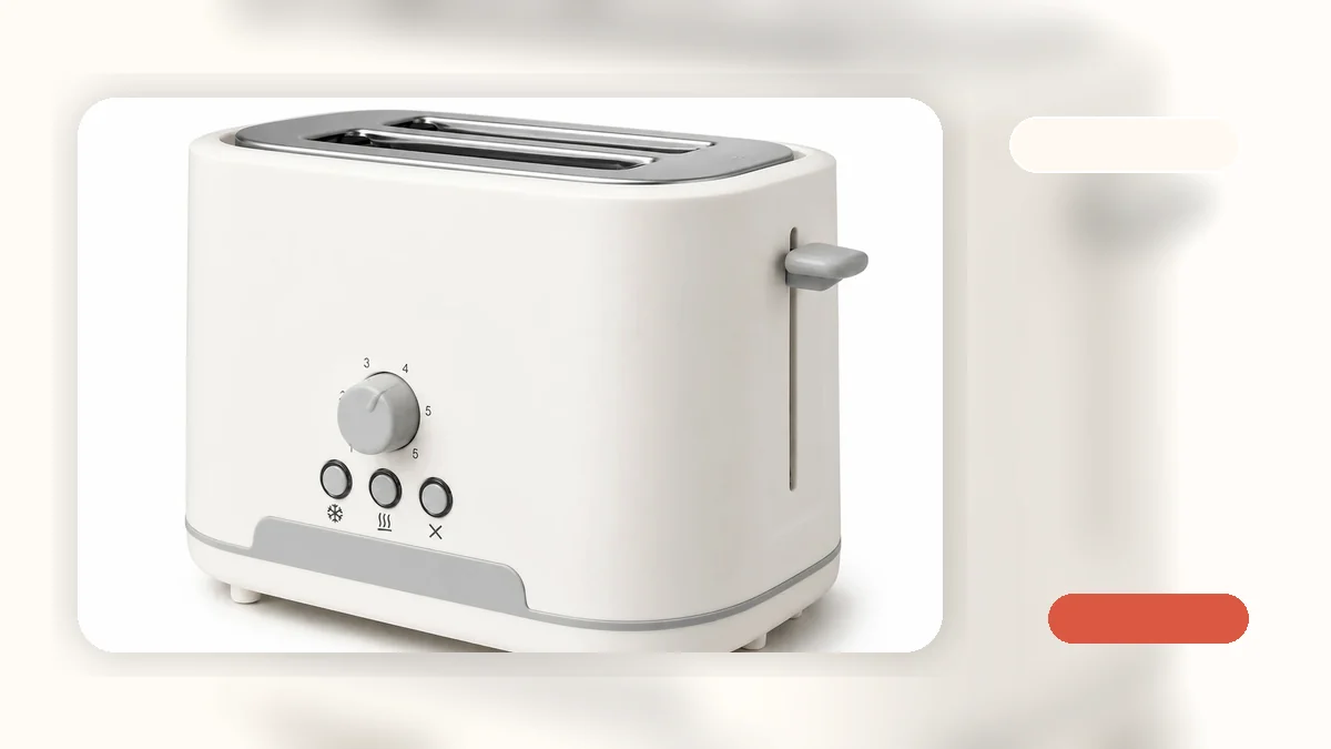 Pastel mint retro 4-slice toaster on a kitchen countertop with chrome accents and rounded edges