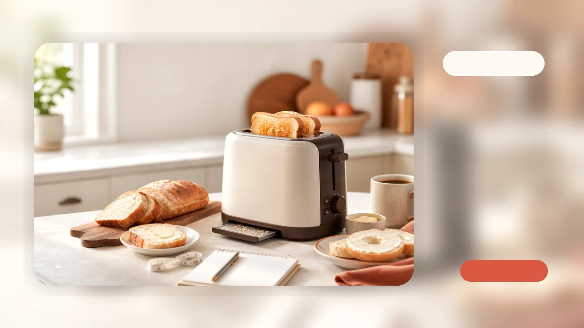 A toaster with wide slots and a tortilla placed nearby for scale.