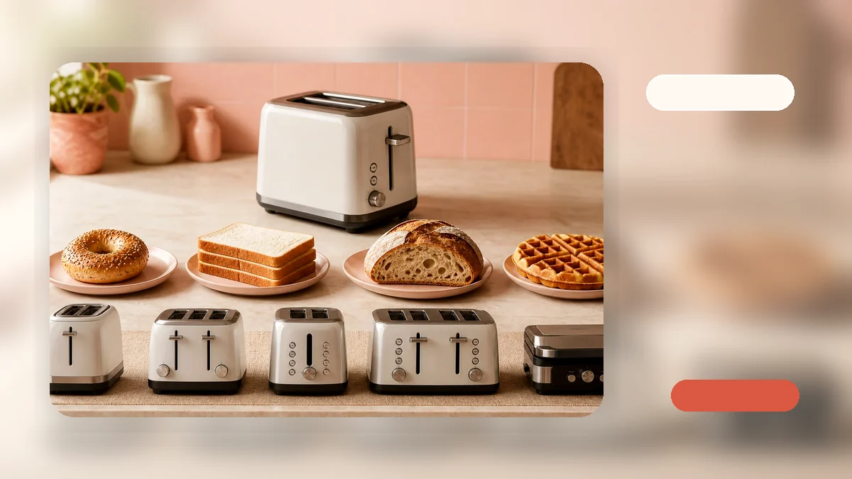 A toaster with wide slots holding a thick slice of artisan sourdough bread
