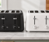 Generic black and white four-slot toasters with two independent control zones